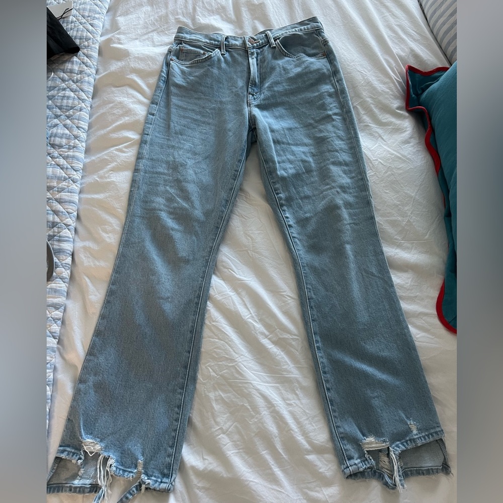 MOTHER the insider crop step chew jeans
